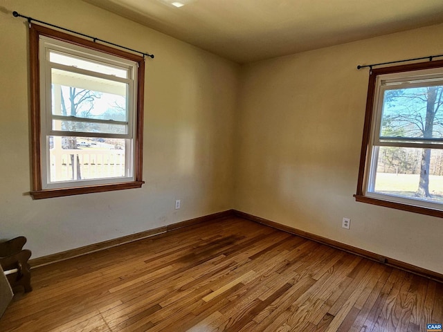 empty room featuring light wood-type flooring