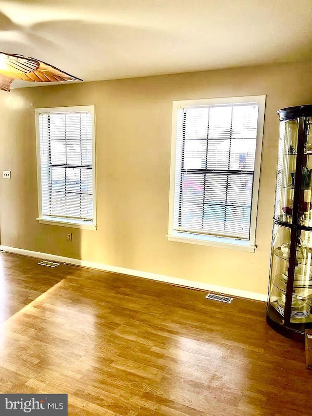 interior space featuring a healthy amount of sunlight and hardwood / wood-style floors