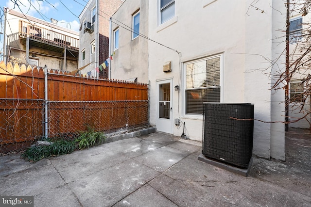 view of patio / terrace featuring central AC