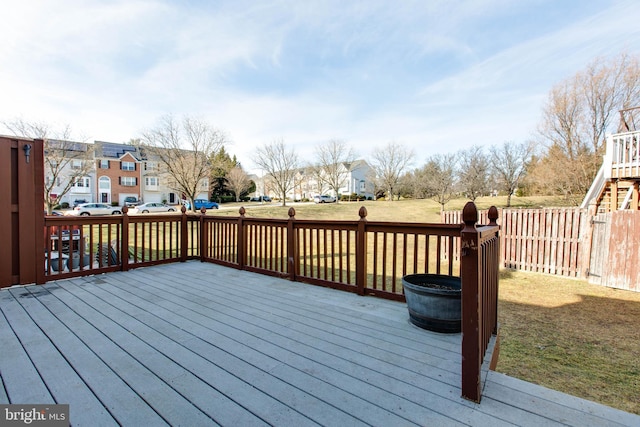 deck with a lawn