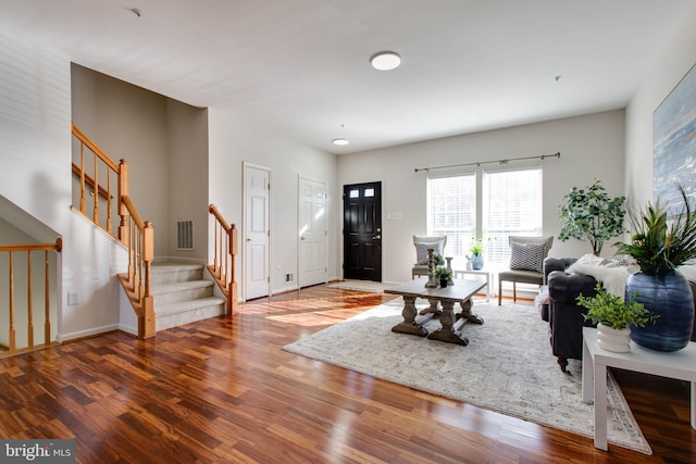 living room featuring wood-type flooring