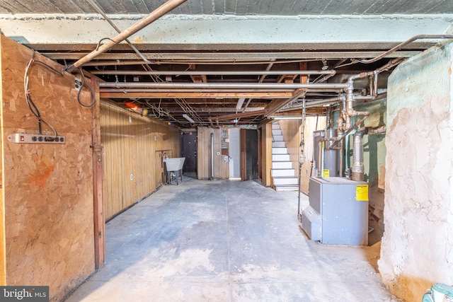 basement with sink