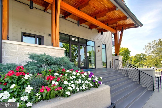 view of exterior entry with french doors