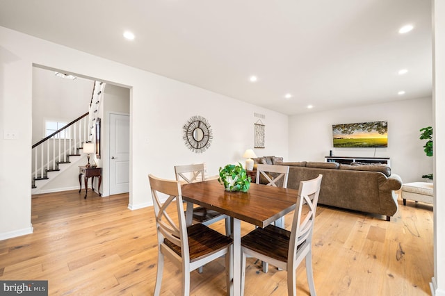 dining room featuring light hardwood / wood-style flooring