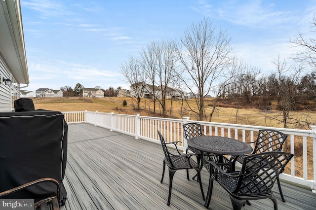 deck featuring area for grilling