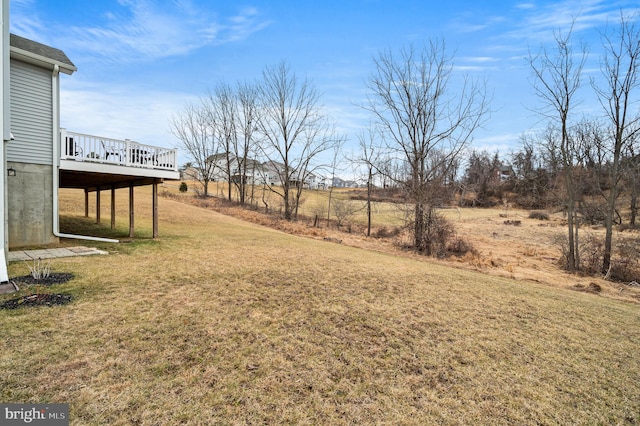 view of yard featuring a deck