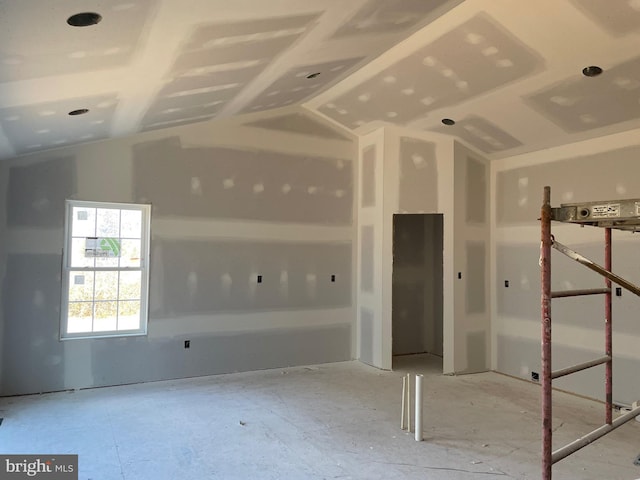 interior space featuring lofted ceiling