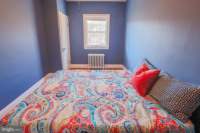 bedroom with radiator