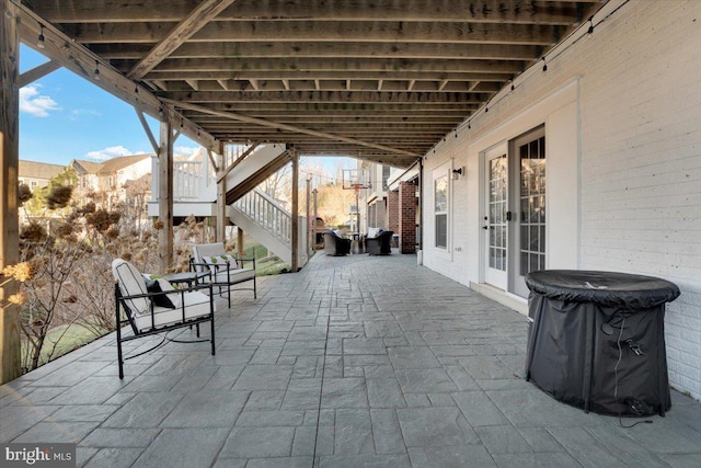 view of patio with french doors