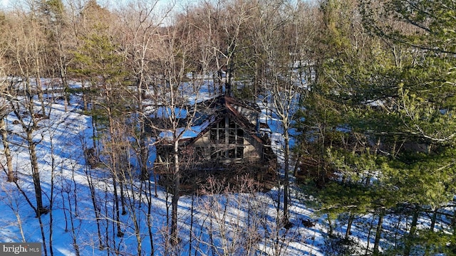 view of snow covered land