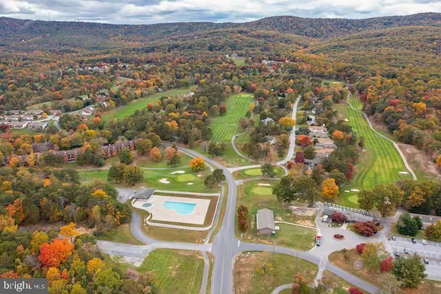 aerial view featuring a mountain view