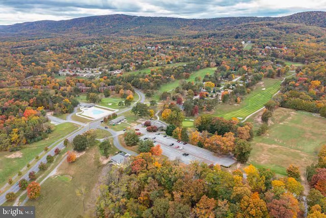 bird's eye view featuring a mountain view