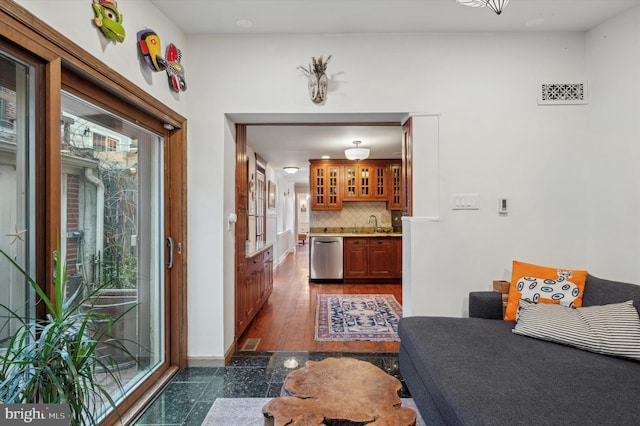 interior space featuring sink