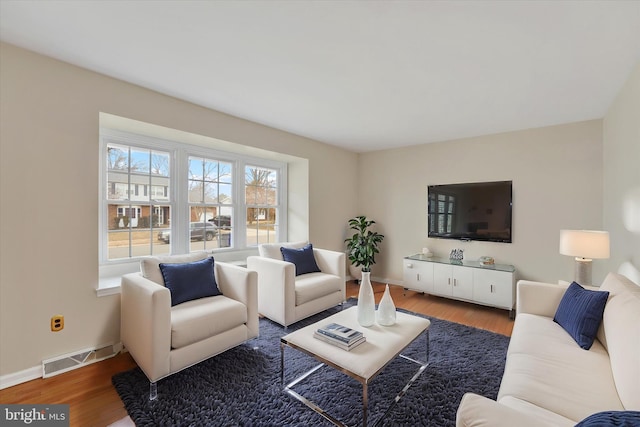 living room featuring hardwood / wood-style floors