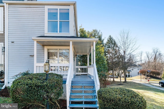 view of front of home featuring covered porch