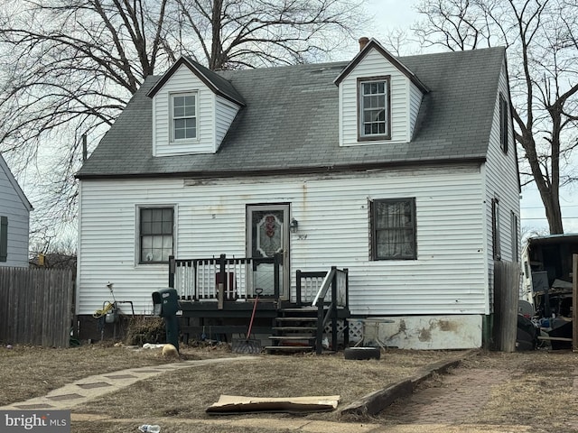 view of new england style home