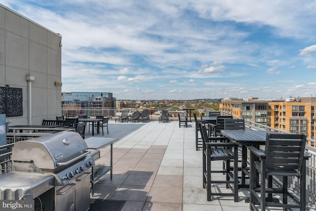 view of patio / terrace with area for grilling and exterior kitchen