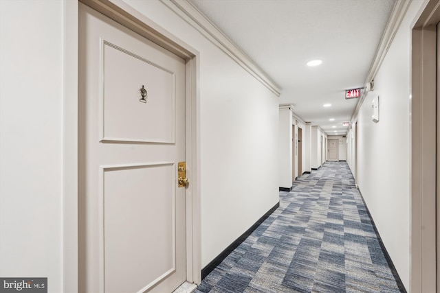 hallway featuring carpet