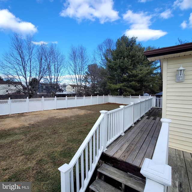 deck with a lawn