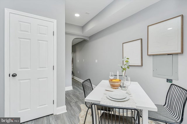 dining room featuring light hardwood / wood-style floors