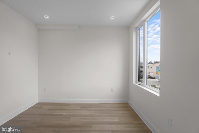 empty room featuring light hardwood / wood-style floors