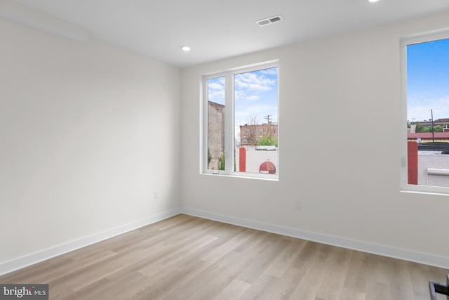 empty room featuring light wood-type flooring