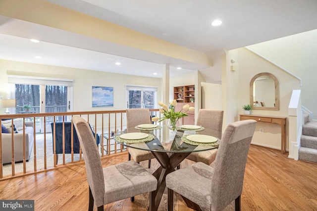 dining room featuring light wood-type flooring