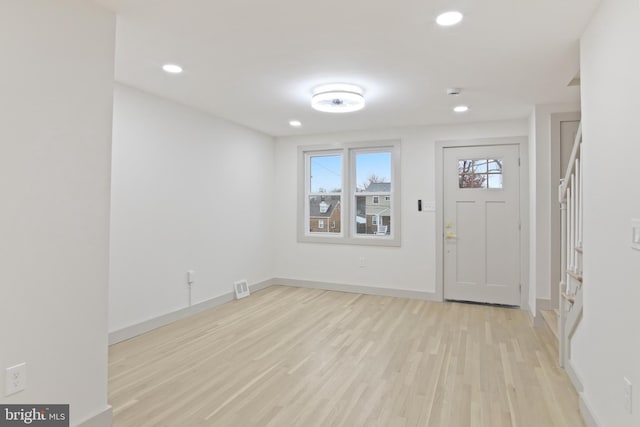 entryway featuring light hardwood / wood-style flooring