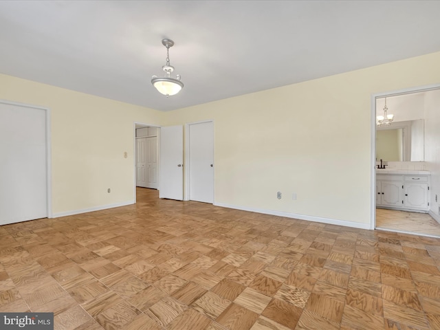 empty room featuring light parquet flooring