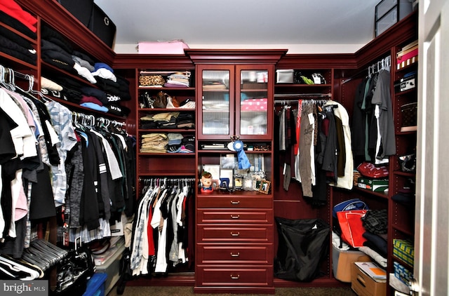 view of walk in closet