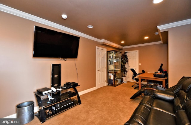 interior space with ornamental molding