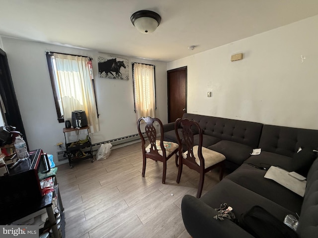 living room with light wood-style floors