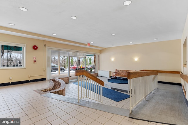 view of tiled living room