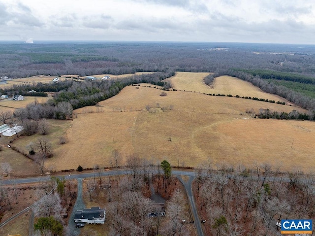 aerial view with a rural view