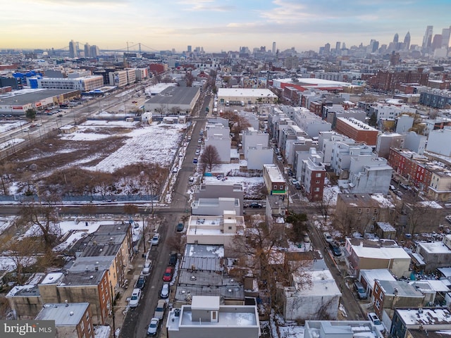 aerial view with a city view