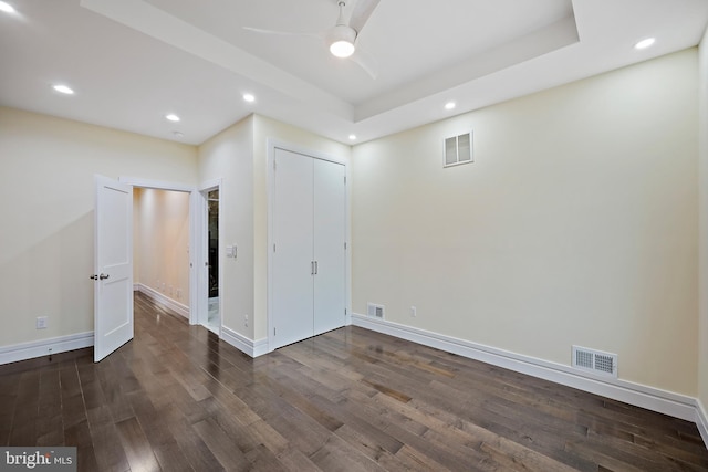 718 Collington Ave, Baltimore, MD 21205 - interior space with dark hardwood / wood-style floors and ceiling fan
