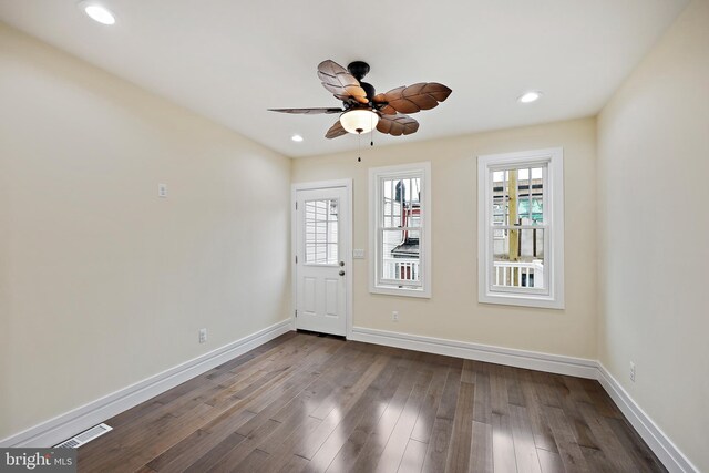 718 Collington Ave, Baltimore, MD 21205 - interior space featuring hardwood / wood-style floors and ceiling fan