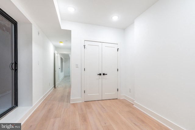 hall featuring light hardwood / wood-style flooring