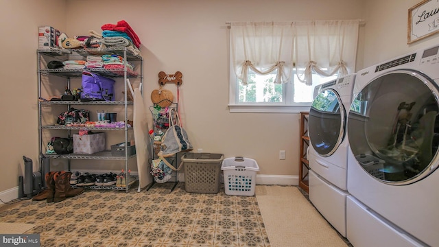 washroom featuring separate washer and dryer