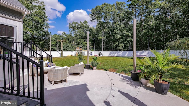 view of patio / terrace with an outdoor living space