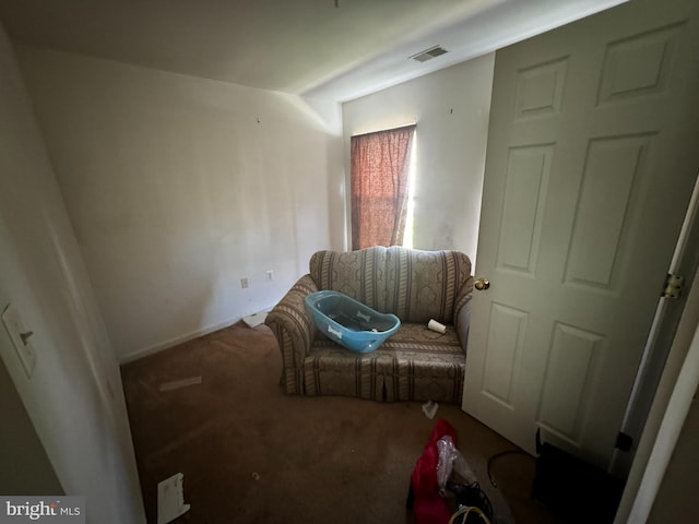 sitting room with carpet