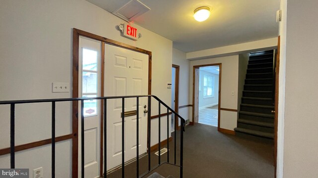 view of carpeted entryway