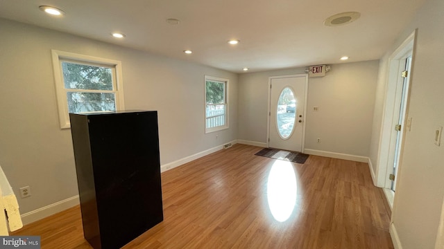 entrance foyer featuring light wood-type flooring