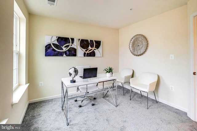 office with carpet floors