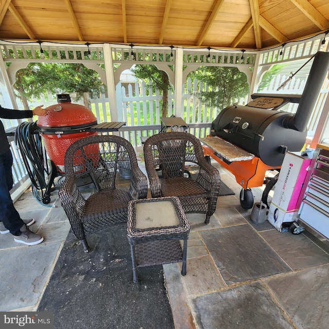 view of patio with a gazebo