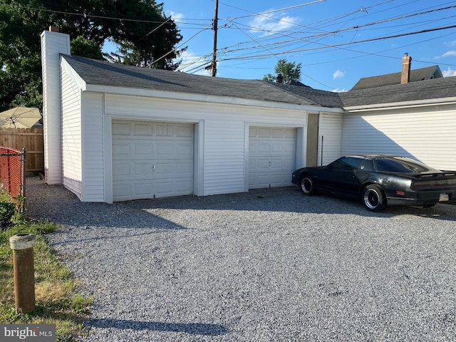 view of garage