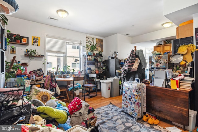 misc room with light hardwood / wood-style floors