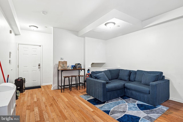 living room with wood-type flooring