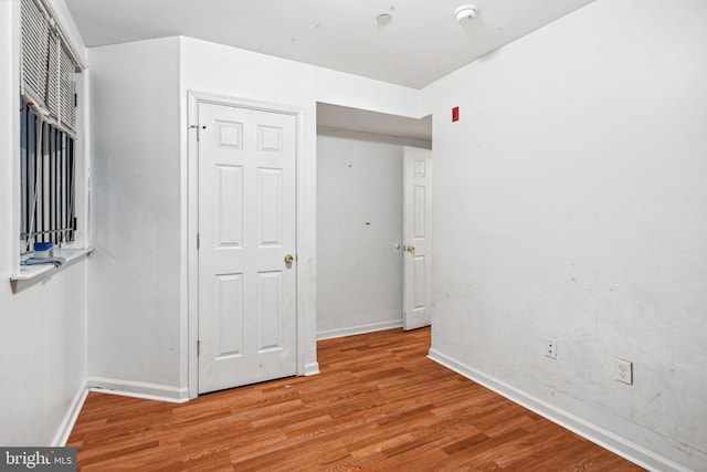 unfurnished bedroom featuring light hardwood / wood-style flooring