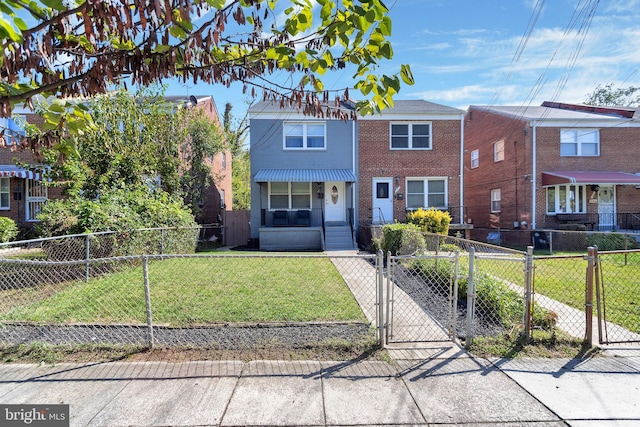 view of front of house with a front lawn